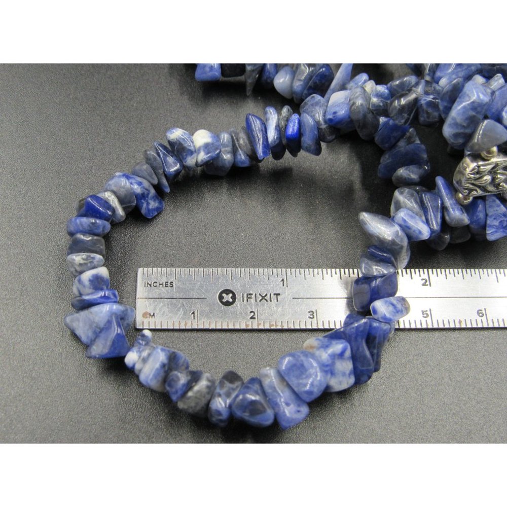 7" Sterling Silver Sodalite Multiple String Stone… - image 7